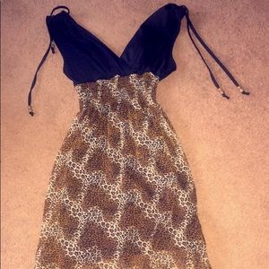 Leopard print flow dress